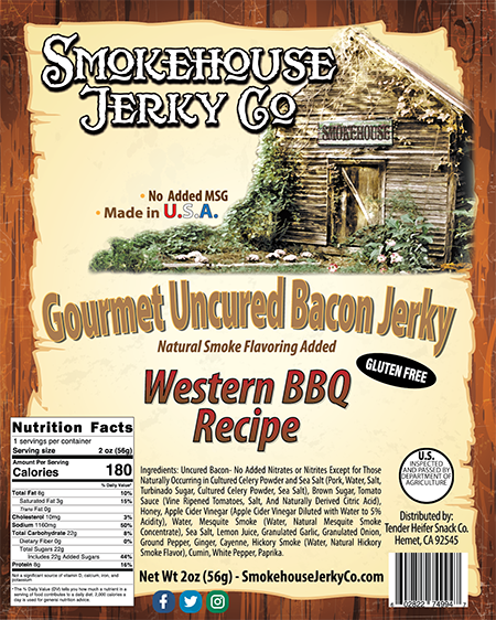 Western Barbecue Bacon Jerky - GLUTEN FREE