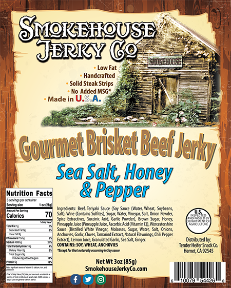Sea Salt Honey & Pepper Brisket Beef Jerky