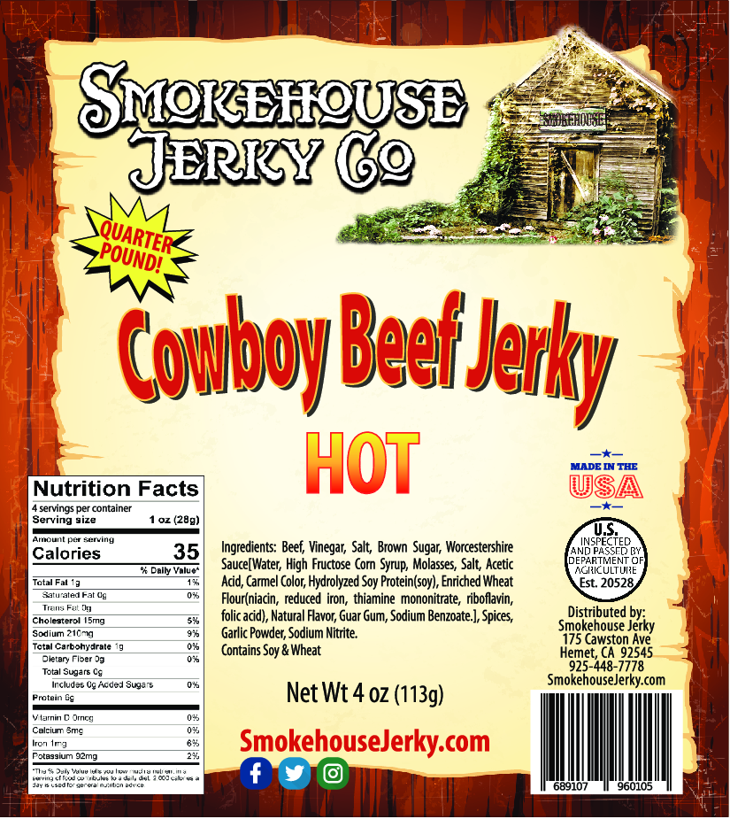 4oz Hot Cowboy Beef Jerky