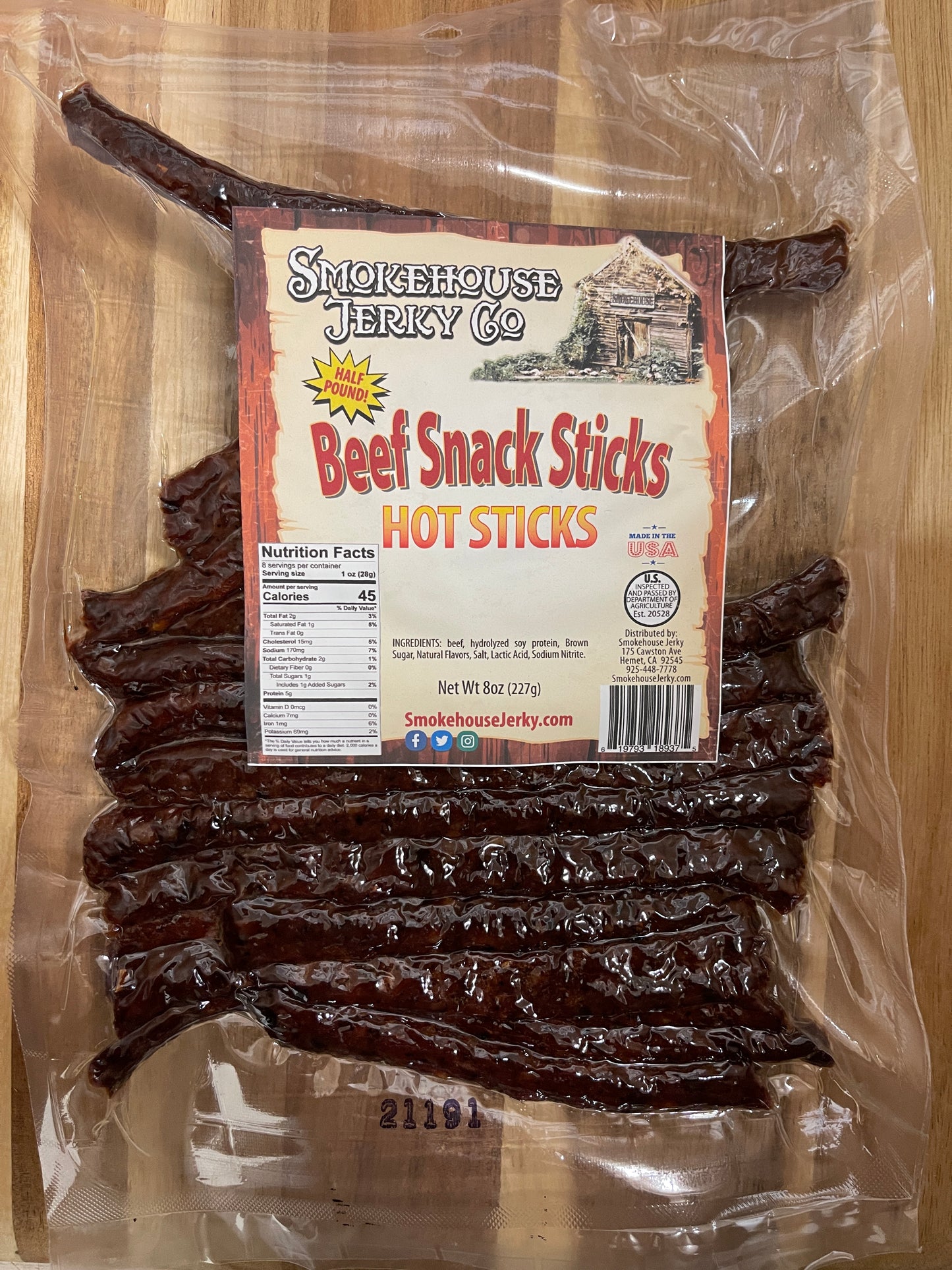 1/2 Pound of Hot Beef Sticks