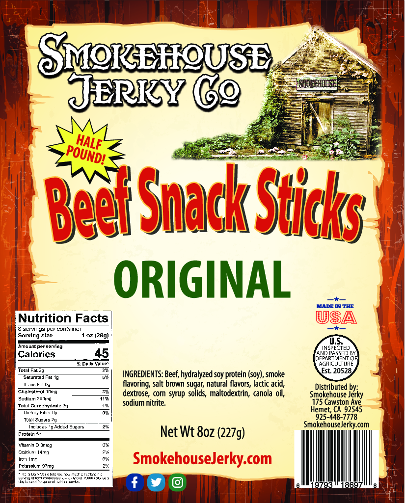 1/2 Pound of Original Flavored Beef Sticks