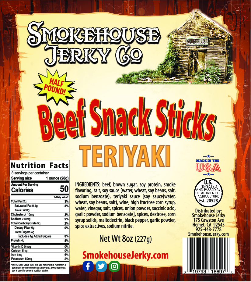 1/2 Pound of Teriyaki Beef Sticks