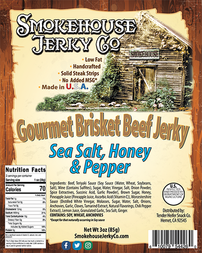 Sea Salt Honey & Pepper Brisket Beef Jerky