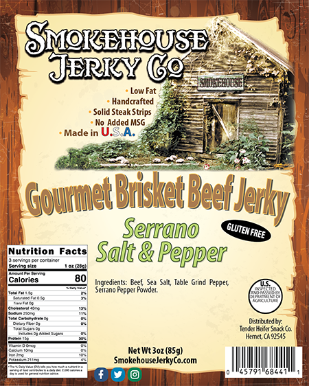 Serrano Salt & Pepper Brisket Beef Jerky