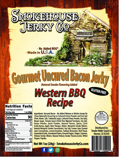 Western Barbecue Bacon Jerky - GLUTEN FREE