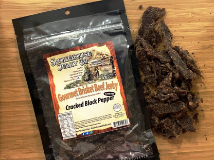 Cracked Black Pepper Brisket Beef Jerky - GLUTEN FREE