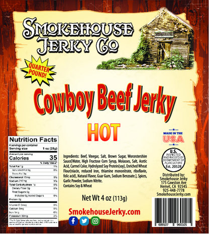 4oz Hot Cowboy Beef Jerky