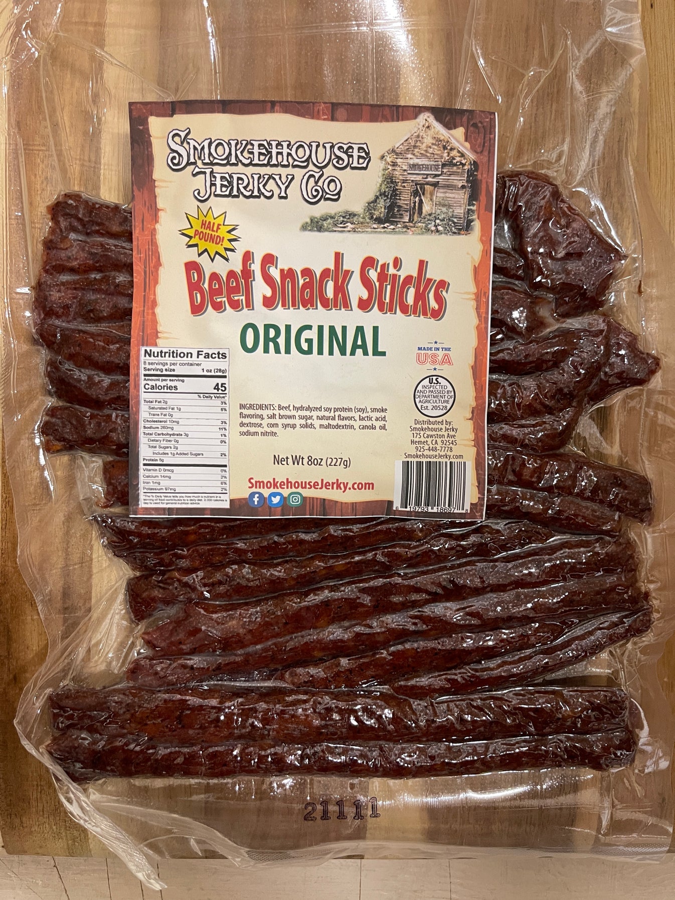 1/2 Pound of Original Flavored Beef Sticks – Smokehouse Jerky