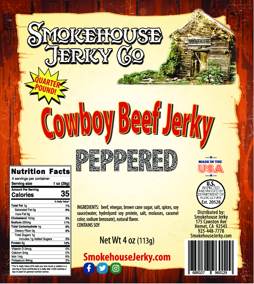 4oz Peppered Cowboy Beef Jerky