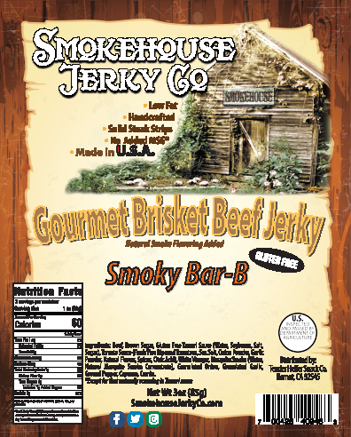 Smoky Barbecue Brisket Beef Jerky - GLUTEN FREE